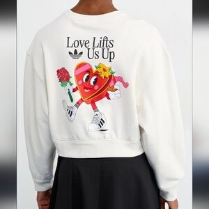 Adidas Women's Cream 'Love Lifts Us Up' Sweatshirt